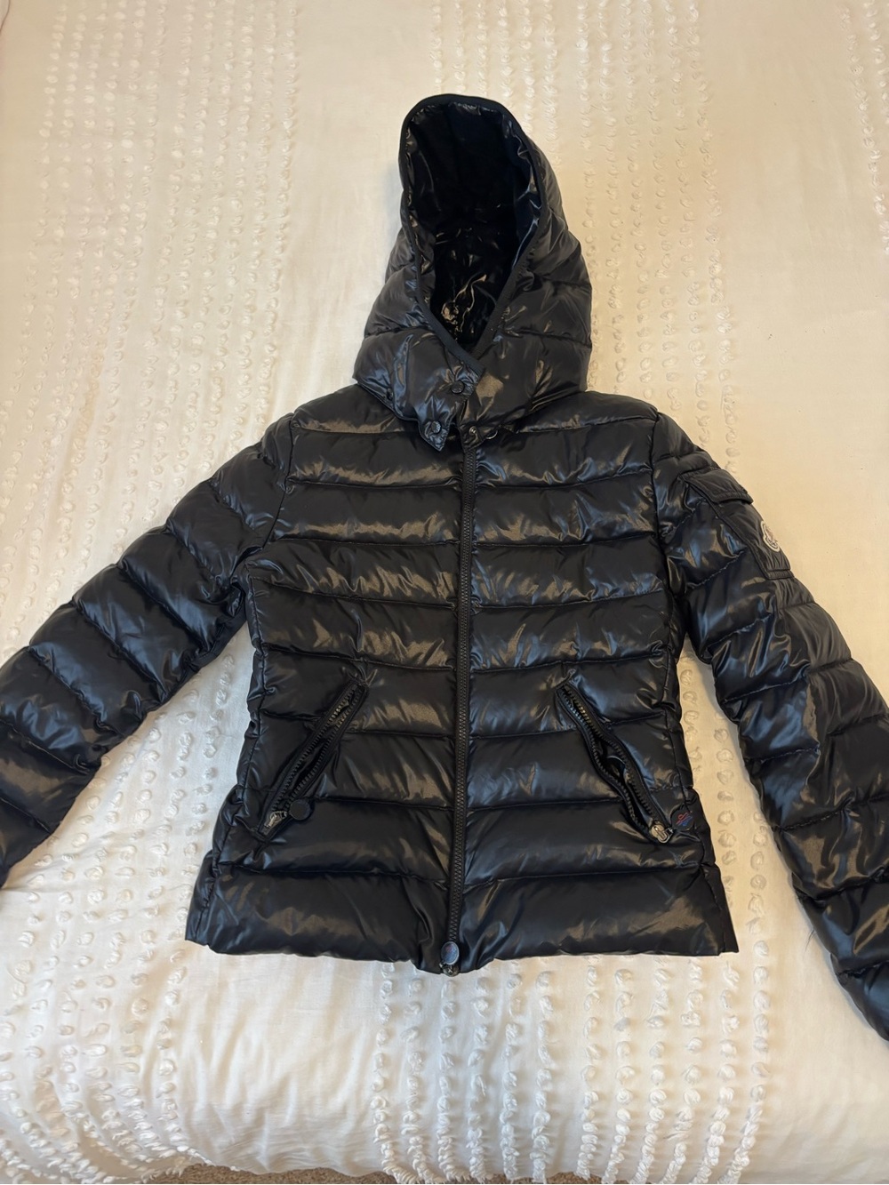 Moncler Black Quilted Hooded Down Puffer Jacket